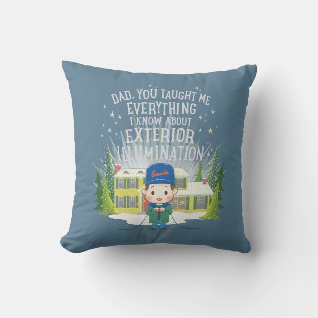 Christmas Vacation Exterior Illumination Throw Pillow (Front)