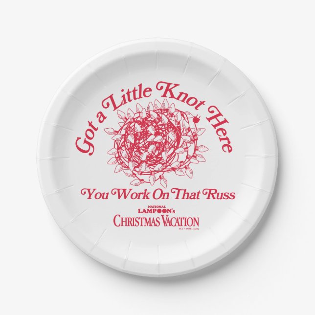 Christmas Vacation | Give a Little Knot Here Paper Plates (Front)