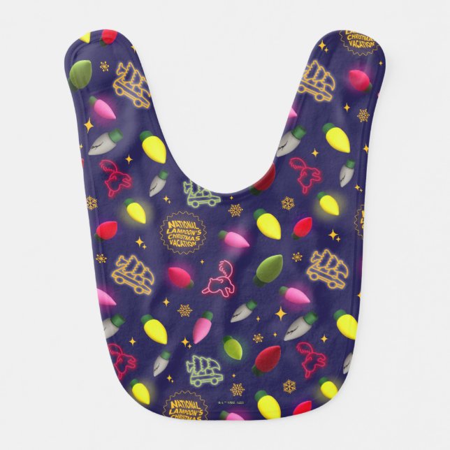 Christmas Vacation | Holiday Pattern Baby Bib (Front)