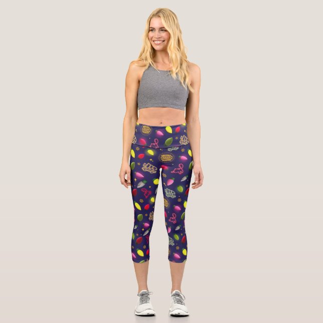 Christmas Vacation | Holiday Pattern Capri Leggings (Front)