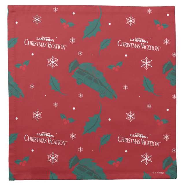 Christmas Vacation Holly Pattern Cloth Napkin (Front)