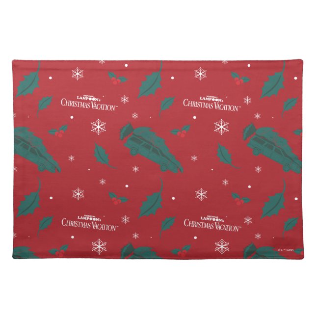 Christmas Vacation Holly Pattern Cloth Placemat (Front)