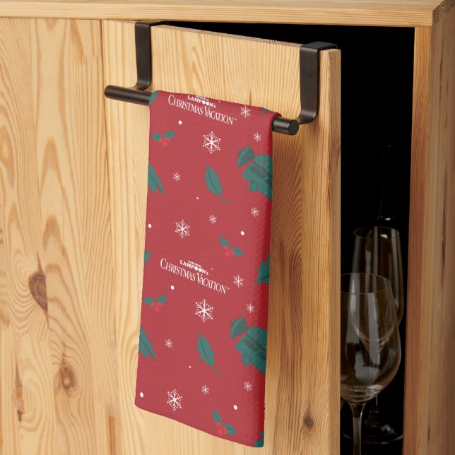 Christmas Vacation Holly Pattern Kitchen Towel (Thirds Fold)