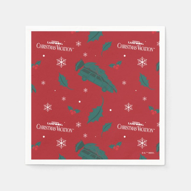 Christmas Vacation Holly Pattern Napkins (Front)