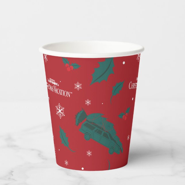 Christmas Vacation Holly Pattern Paper Cups (Front)