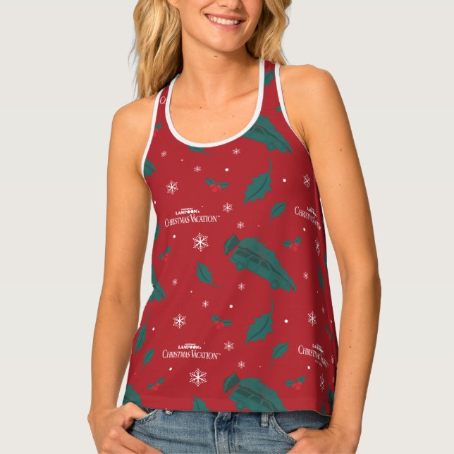 Christmas Vacation Holly Pattern Tank Top (Front)