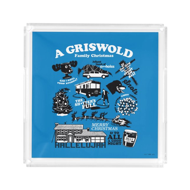 Christmas Vacation Icons and Quotes Acrylic Tray (Front)