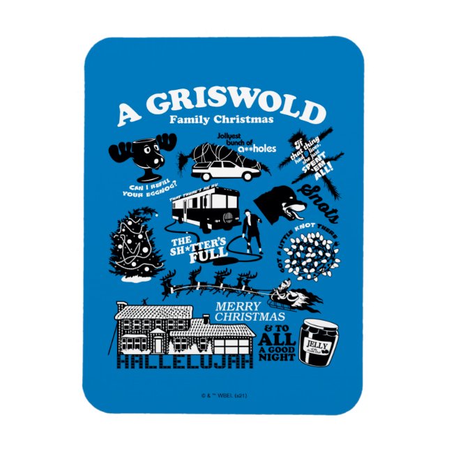 Christmas Vacation Icons and Quotes Magnet (Vertical)