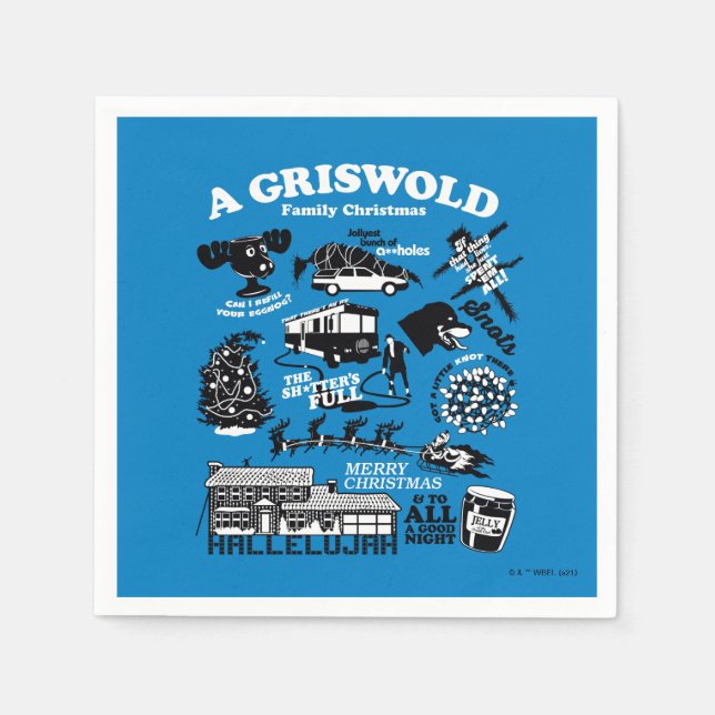 Christmas Vacation Icons and Quotes Napkins (Front)