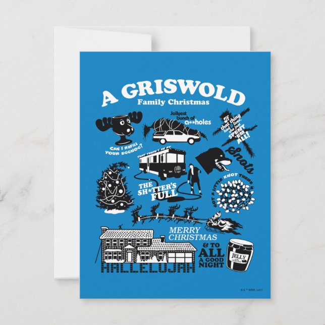 Christmas Vacation Icons and Quotes Note Card (Front)
