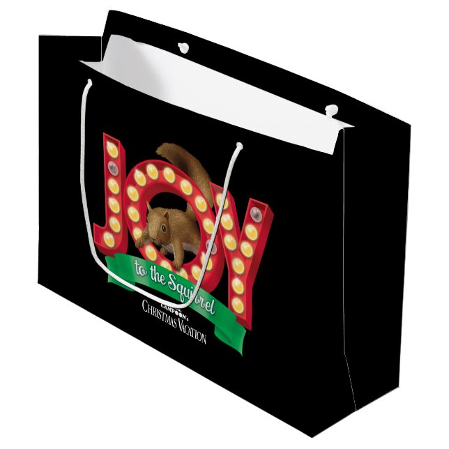 Christmas Vacation | Joy to the Squirrel Large Gift Bag (Front Angled)