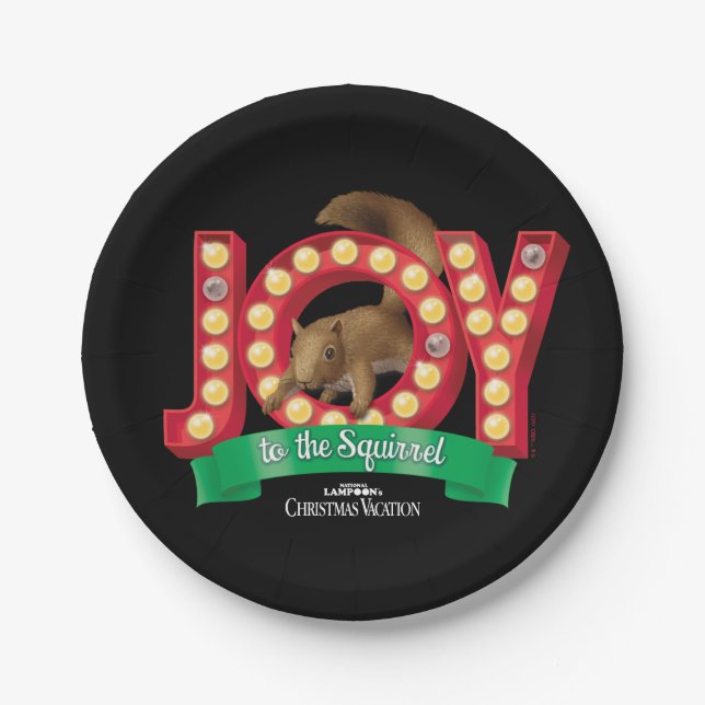 Christmas Vacation | Joy to the Squirrel Paper Plates (Front)