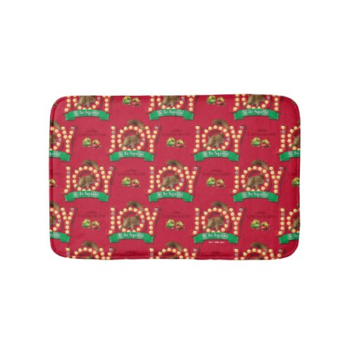 Christmas Vacation  Joy to the Squirrel Pattern Bath Mat