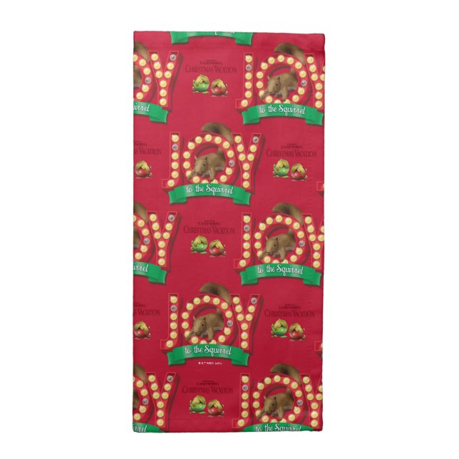 Christmas Vacation | Joy to the Squirrel Pattern Cloth Napkin (Half Fold)