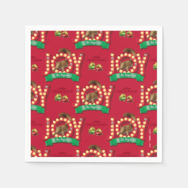 Christmas Vacation | Joy to the Squirrel Pattern Napkins (Front)