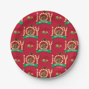 Christmas Vacation   Joy to the Squirrel Pattern Paper Plates