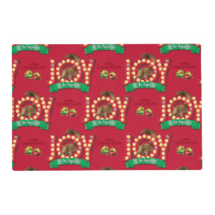 Christmas Vacation Joy to the Squirrel Pattern Placemat