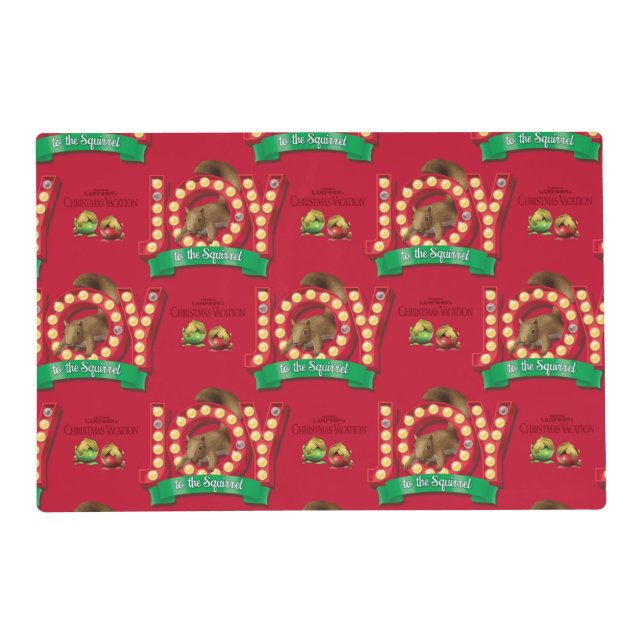 Christmas Vacation | Joy to the Squirrel Pattern Placemat (Front)