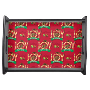 Christmas Vacation Joy to the Squirrel Pattern Serving Tray