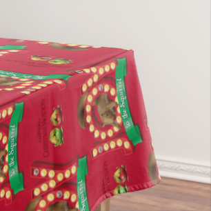Christmas Vacation Joy to the Squirrel Pattern Tablecloth