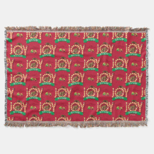 Christmas Vacation Joy to the Squirrel Pattern Throw Blanket