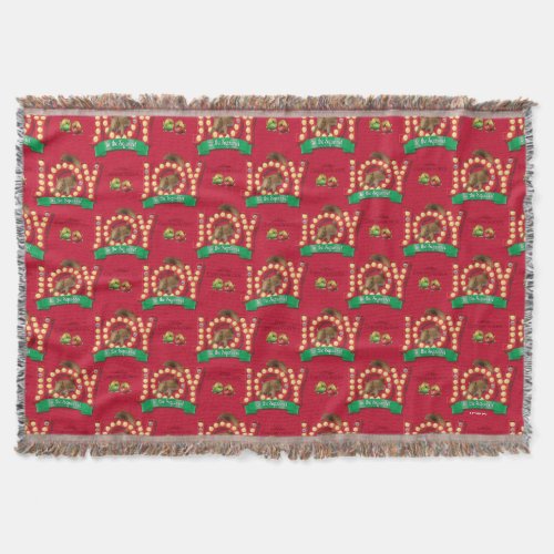 Christmas Vacation  Joy to the Squirrel Pattern Throw Blanket