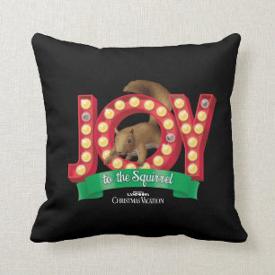 Christmas Vacation Joy to the Squirrel Throw Pillow