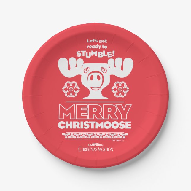 Christmas Vacation | Merry Christmoose Paper Plates (Front)
