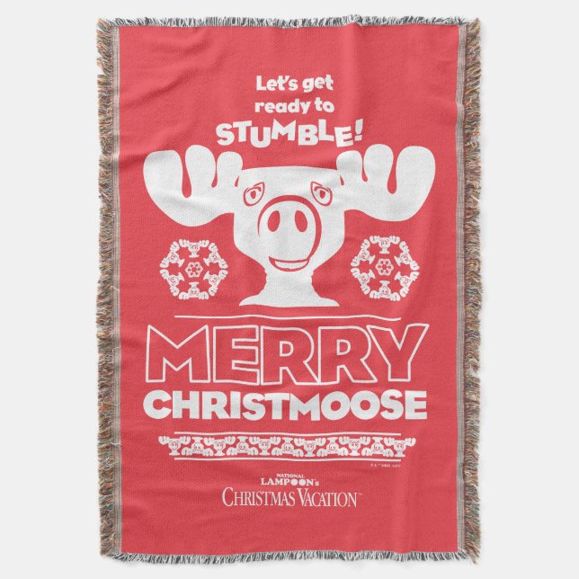 Christmas Vacation | Merry Christmoose Throw Blanket (Front Vertical)