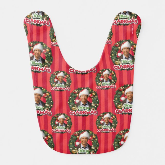 Christmas Vacation | Merry Clarkmas Pattern Baby Bib (Front)