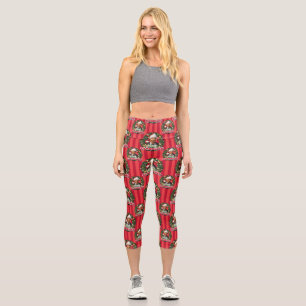 Christmas Vacation Merry Clarkmas Pattern Capri Leggings