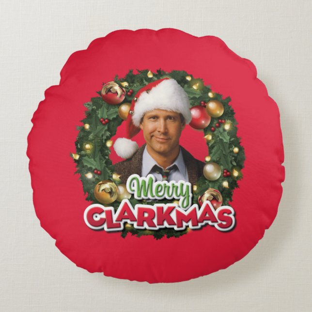 Christmas Vacation | Merry Clarkmas Round Pillow (Front)
