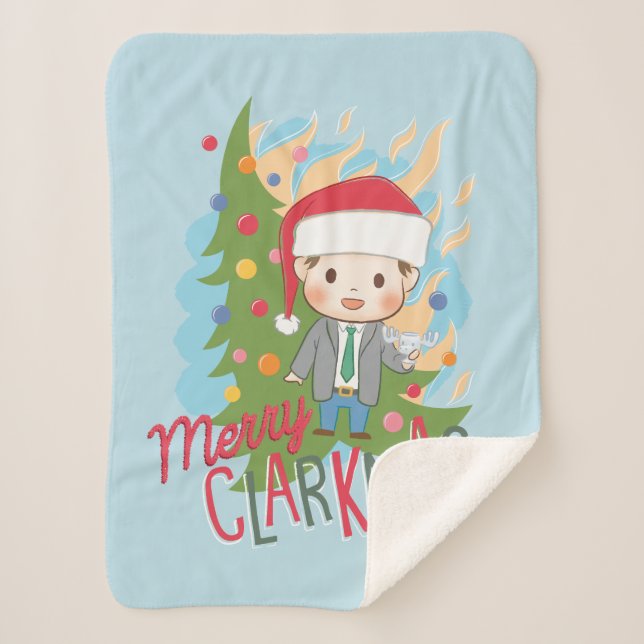 Christmas Vacation Merry Clarkmas Sherpa Blanket (Front)