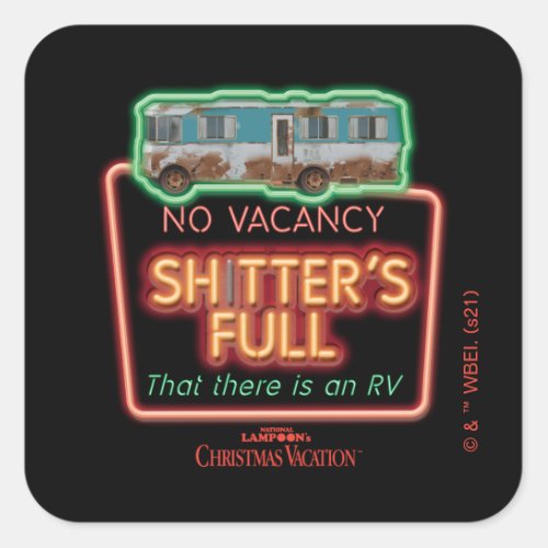 Christmas Vacation  Shtters Full Neon Sign Square Sticker