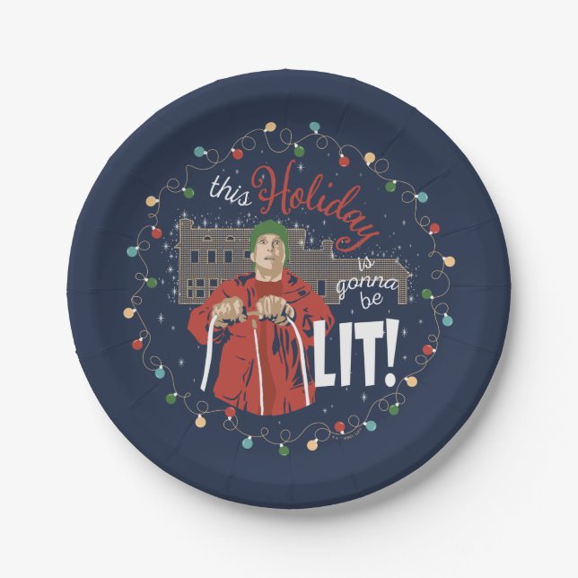 Christmas Vacation | This Holiday is Gonna Be Lit Paper Plates (Front)