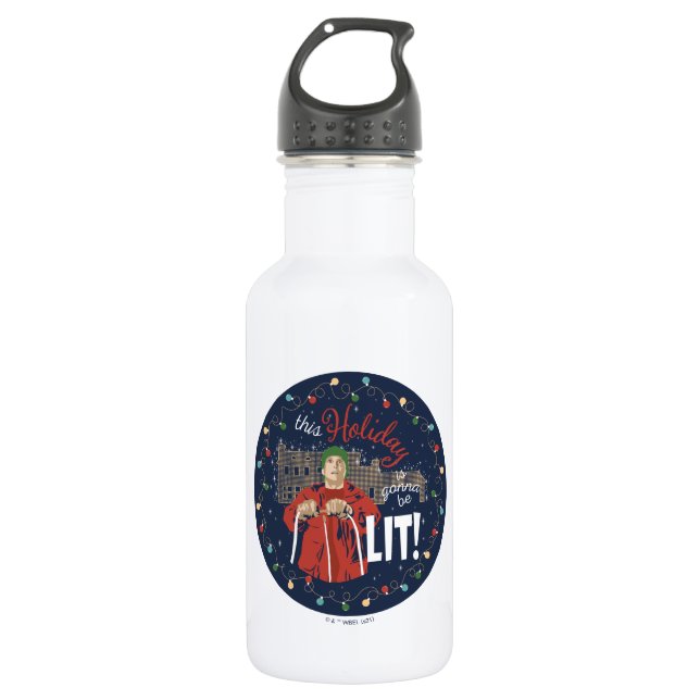 Christmas Vacation | This Holiday is Gonna Be Lit Stainless Steel Water Bottle (Front)