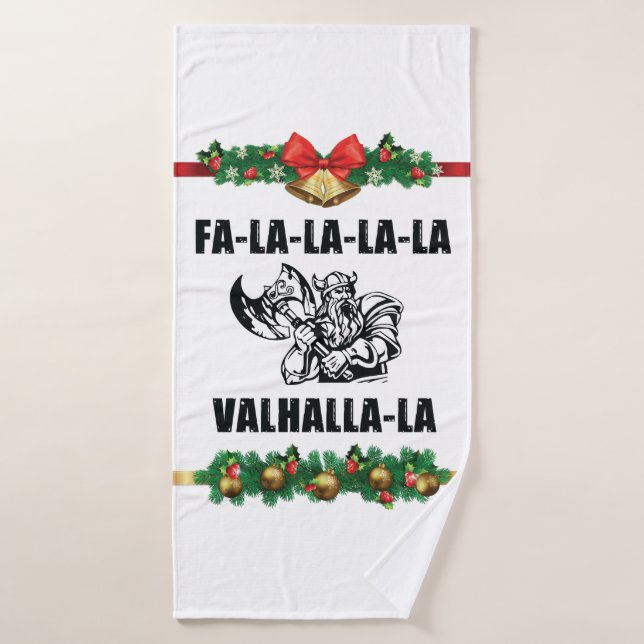 Christmas Valhalla Throw Pillow Bath Towel (Bath Towel)