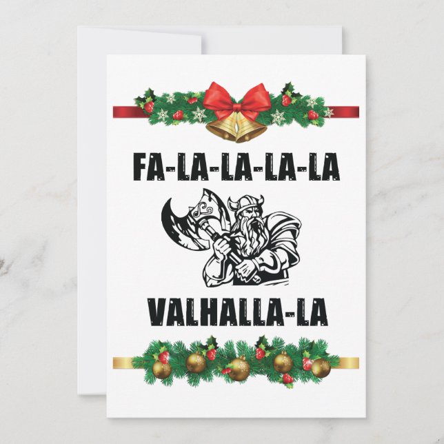 Christmas Valhalla Throw Pillow Holiday Card (Front)