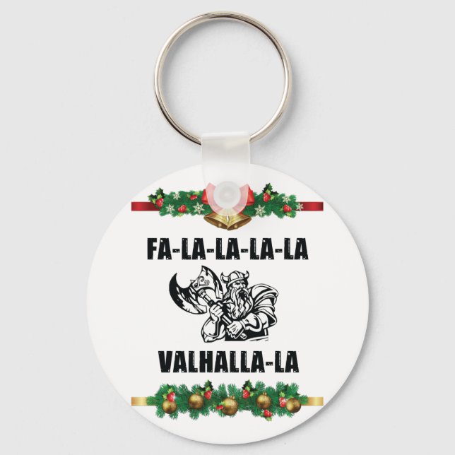 Christmas Valhalla Throw Pillow Keychain (Front)