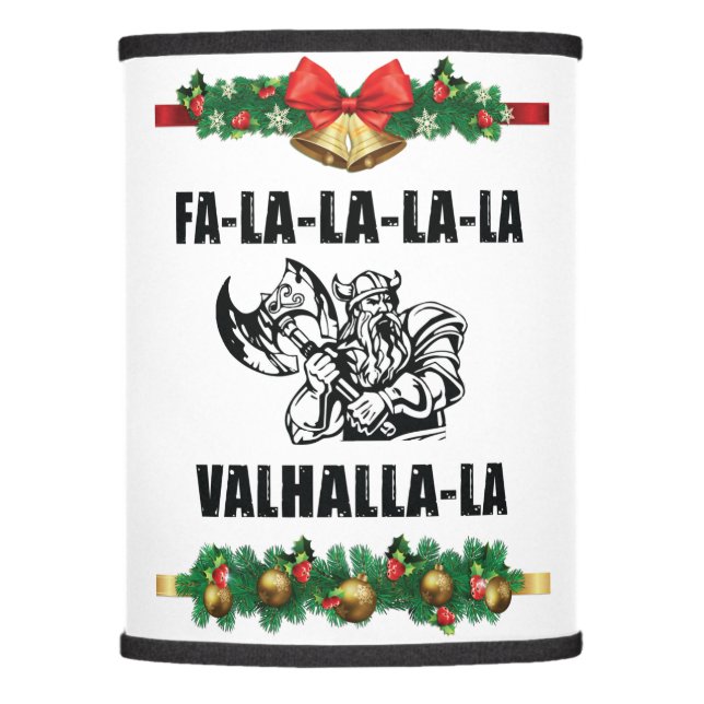Christmas Valhalla Throw Pillow Lamp Shade (Front)