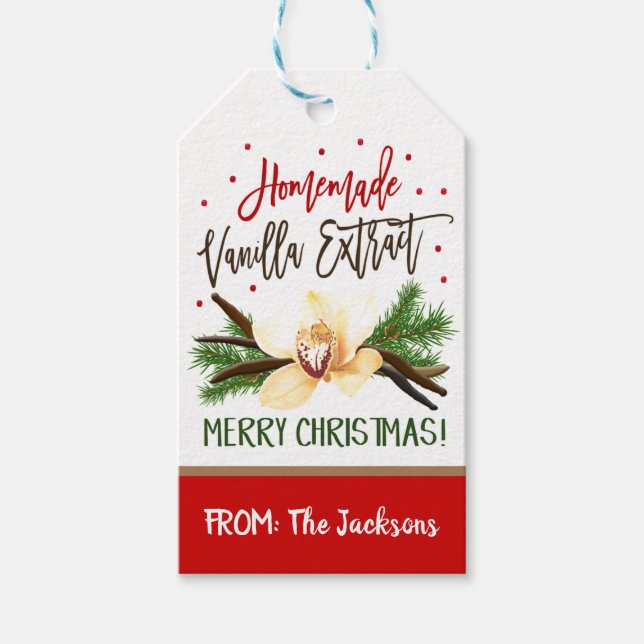 Christmas Vanilla Extract Gift Tags (Front)