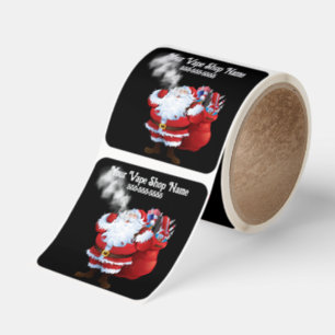 Christmas Vaping Santa Square Sticker
