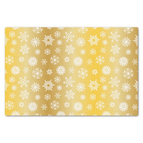 Christmas Variegated Gold with White Snowflakes Tissue Paper