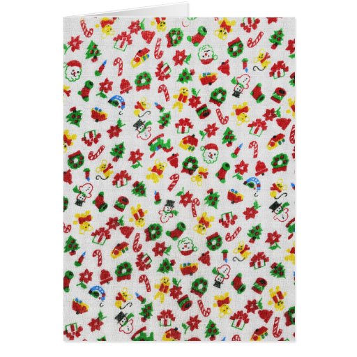 Christmas Variety of Doodles Faux-Fabric Greeting Card | Zazzle