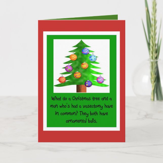 Christmas Vasectomy Balls Holiday Card (Front)