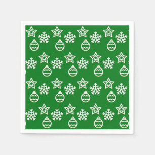 Christmas Vector Patter on Green Napkins