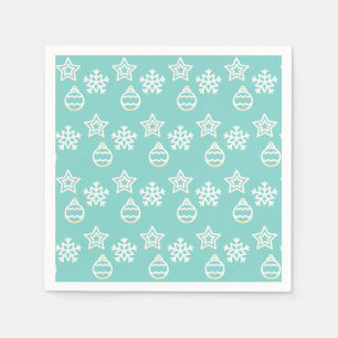Christmas Vector Patter on Light Blue Napkins