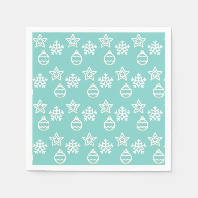 Christmas Vector Patter on Light Blue Napkins (Front)