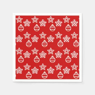 Christmas Vector Patter on Red