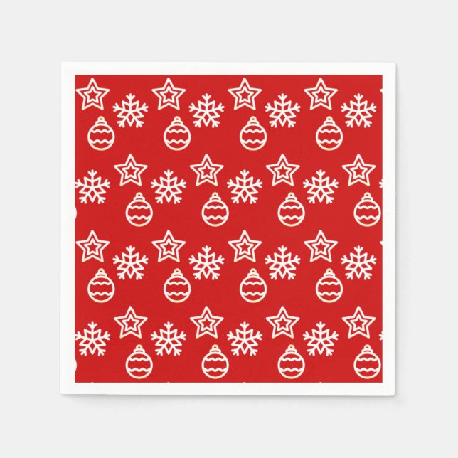 Christmas Vector Patter on Red Napkins (Front)